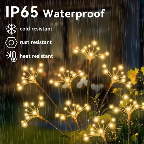 Solar Garden Lights, New Upgraded 2 Pack Solar Swaying Starburst Light - Picture 5 of 7